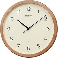 Seiko Clock KX272B Wall Clock, Radio Wave, Analog, Wooden Frame, Thin Brown Wood Base, Diameter 11.8