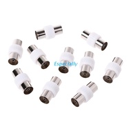 ESP 10 Pcs RF Antenna FM TV Coaxial Cable TV PAL Female To Female Adapter Connector