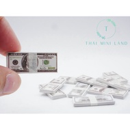 Miniature Dollar (2 Sizes Available) Money Banknotes Items Dollars Decorations Dollhouse