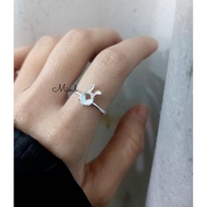 Moonstone rabbit ring s925 The Mind