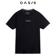 OASIS เสื้อยืดผู้ชาย คอเบิ้ล เสื้อยืด เสื้อคอกลม cotton100% ลาย OASIS รุ่น MTC-1815 สีดำ  กรมท่า  ขาว