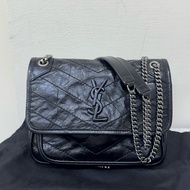 Ysl niki baby黑銀
