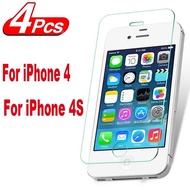 2/4Pcs iPhone 4 4S Screen Protector Tempered Glass Film Clear Anti-Shatter for iPhone 4 4S