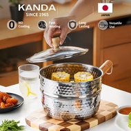 Global KANDA Yukihira Pot Saucepan With Lid 18CM 雪平锅 Milk Pot Small Pan 443 Stainless Steel