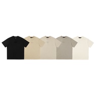 FOG FG Men Women Tshirt Short Sleeve Oversized O-Neck Summer Simple Coat Black White Camel