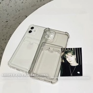CR06 Clear Case With Card Holder Shockproof Corner Polaroid Photo For Iphone 7/8/SE20-17 17Air 17pro