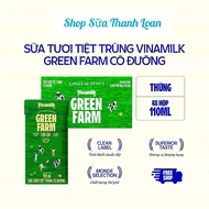 (HSD T4-2026) Thùng 48 Hộp Sữa Tươi Tiệt Trùng Vinamilk Green Farm Ít Đường/ Có Đường 110ml/ 180ml.