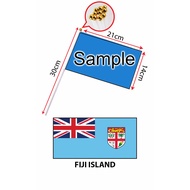 Fiji Island Hand Flag With Stick (14x21cm)/ Bendera Tangan Dunia Fiji Island (14x21cm)