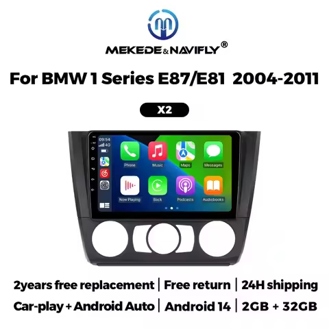 NaviFly 2 Din Android 14 Car Radio Multimedia Video Player Stereo GPS Navigation For BMW 1 Series E8
