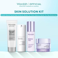Skin Solution Bundle - Crystal Secret Facial Wash & Serum, Renew You Toner Essence, Renew You Day Mo