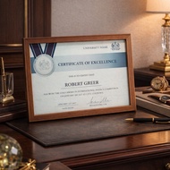 Photo Frame - Glass Certificate Frame for Desktop Anniversary Wall Mount - Dimensions 13cm x 18cm - 