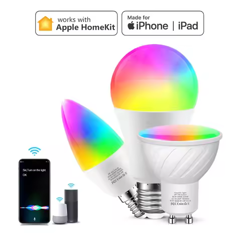 Genuine MFI Certified Homekit WiFi Smart LED Light Bulb GU10 E14 E27 RGB Lamp Siri Voice Control App