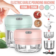 NEW USB Garlic Masher Wireless Crusher Vegetable Meat Grinder 100/250/300ml Handheld Food Chopper Ki