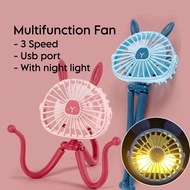 SW_ Small Fan USB Rechargeable Portable Mini Fan Baby Stroller Fan Octopus Mini Fan Kipas Stroller Baby Fan