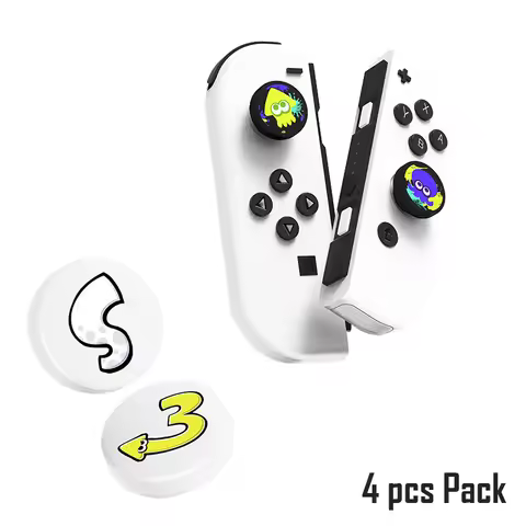NEW for Splatoon 3 Silicone Thumb Stick Grip Caps Analog Joystick Cover Case For Joy-Con Switch Cont