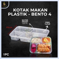 Kotak Makan Catering Plastik Thinwall Bento Lunch Box Nasi Sekat 4