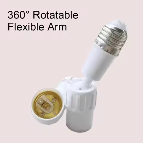 1/3pcs E27 Light Bulb Socket Extender Adapter 360 Degree Rotatable Light Fixture E27 to E27 Base Adj