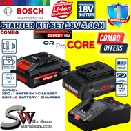Bosch 1x / 2x 18V ProCORE 4.0Ah  / 18V EXPERT 4.0Ah Battery Combo ( 1x GAL18V-160 Charger ) FAST CHA