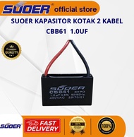 SUOER KAPASITOR KOTAK 2 KABEL CBB61 1.0UF