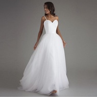 Gaun Pengantin Ilusi Afrika strapless sederhana