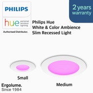 Philips Hue Smart White & RGB Colour Ambience Slim Downlight (90mm/170mm) | Cut-out 70mm/152mm | Low