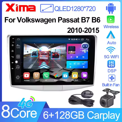 XIMA XV6 Pro Android 13 autoraid 2 din Carplay Car Radio Multimedia Video Player For VW Passat B6 B7