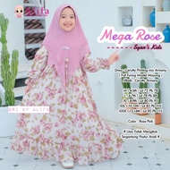 [ENT ALI]Pakaian Muslimah Jubah dress kanak  Mega Rose Setelan Gamis Syar'i Anak Perempuan MAXY DRESS TERKINI COMEL 2024