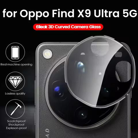 for Oppo Find X9 Ultra 5G Case 3D Black Tempered Glass Camera Protectors Appo FindX9Ultra X9Ultra X 