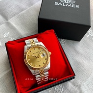 宾马 Balmer 8172G TT-2S Sapphire Men Watch with Gold Dial and Two-Tone Silver and Gold Stainless Steel