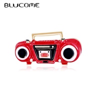 Blucome Enamel Red Radio Repeater Shape Brooch Pins Gold Color Vintage Home Appliances Brooches Hat Accessories Kids Gifts