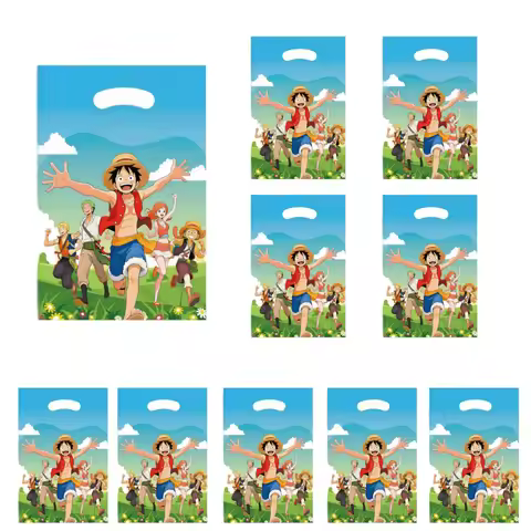 One Piece series party favor bags. Cartoon tote bags, perfect for parties and holidays. Goodie stora