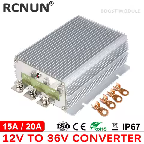RCNUN High Quality 12 Volt to 36 Volt 20A DC-DC Boost Converters 12V to 36V 15A Step-up Converter Ca