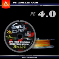 BENANG PANCING SENAR PANCING PE DURAKING GENESIS X8 100M MULTICOLOR CONNECTING