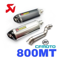 Design Akrapovic Exhaust CFMoto 800MT Ekzos Short Slip on Tabung Muffler MT800 Stainless Steel CF Mo