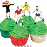 FKILLAONE Set of 9 Soccer Toppers Funny 9 Soccer Players Cake Decorations Cupcakes