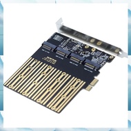 [G V W E] PCI-E 1X to Four NGFF B/M-Key SSD Mainboard Desktop Adapter Converter SSD Card Compatible 