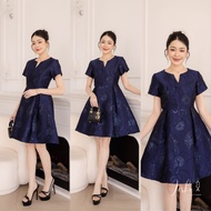 Beautiful And Luxurious Dress navy blue Color And Embroidery code11153