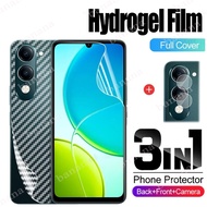 3in1 Vivo Y04 Full Transparent Hydrogel Soft Film Screen Protector For Vivo Y04 Y29S Camera Lens Pro