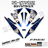 HITAM Striping jupiter mx old 135 anime vestia zeta Black Base/old mx Sticker Stock/ojmx/135