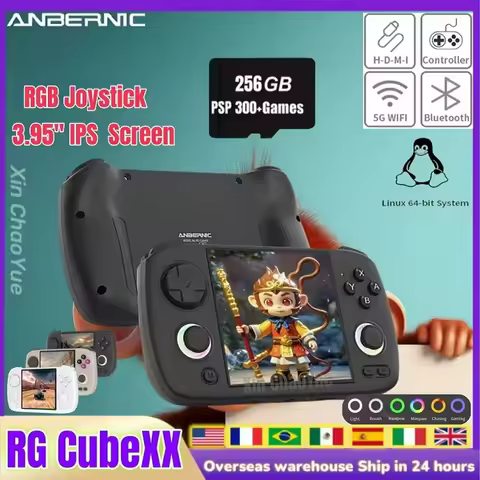 ANBERNIC RG CubeXX Handheld Game Console 3.95" IPS HD Screen Linux WIFI Bluetooth 256G PSP RG Cube X