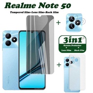 Realme Note 50 Tempered Glass Realme Note 50 Screen Protector Realme Note 50 Camera Lens Protector Full Cover Screen Matte Privacy Glass 3In1 Carbon fiber back film