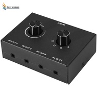 4 Port Audio Switch, 3.5mm Audio Switcher, Stereo AUX Audio Selector, 4 Input 1Output/1Input 4 Outpu