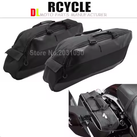 Black Saddlebags Liners Saddle Bag For Harley Road King Street Glide Ultra Electra Glide 1994-2013 9