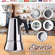 Espresso maker 4 cup stainless steel mocha pot/ JS stainless steel coffee pot/