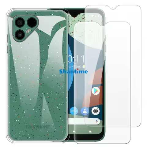 Soft Case + 2 Pack Tempered Glass Screen Protectors for Fairphone 4 Full-Body Protection