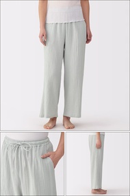 imported 2025 MUJI The Same Type Of Non-printed Cotton Double-layer Yarn Trousers For Special Counte