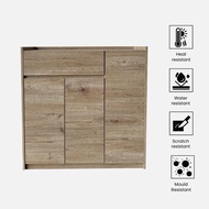 VHIVE Harper 90cm Shoe Cabinet - 1 Drawer 3 Doors Oak Deep Storage Rack Cupboard