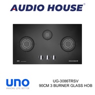 [BULKY] UNO UG-3086TRSV 90CM 3 BURNER GLASS HOB ***1 YEAR UNO WARRANTY***