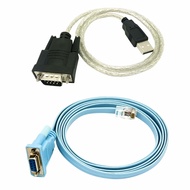 RJ45สายเคเบิลเครือข่าย Serial สาย Rj45 To DB9และ RS232 To USB (2 In 1) CAT5อะแดปเตอร์อีเทอร์เน็ต LAN