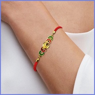 ✳ ⊕ ◸ Ziyang Lucky Charm Money Coin Dragon Wealth Draw String Charm Bracelet